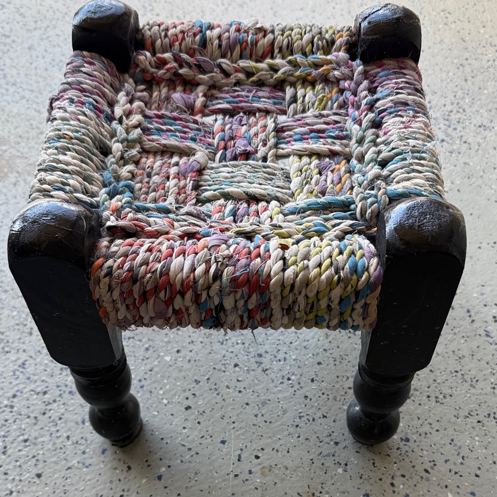 Handcrafted Multicolor Woven Stool